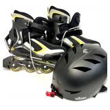 ROLLERBLADE SHOCK ERASER ABEC5 Max Wheel Size 88mm Composite Rollerblades with TURBOSKE Helmet