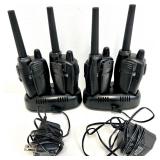 2 sets of 2 MIDLAND GXT WALKEE TALKIE Two-Way - Long Range Radios with Charging Bases.