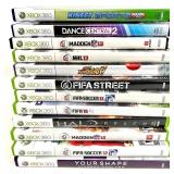 12 XBOX Fun Time GAMES GALORE!! MADDEN 12 - FIFA SOCCER -12 Fitness - HALO - DANCE and more