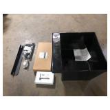 Complete 22.875 in. x 23.5 in. Black 19 Gallon Utility Sink with Black Metal Hybrid High Arc Faucet and Soap Dispenser  Customer Returns See Pictures