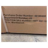 Husky 6 ft. Adjustable Height Solid Wood Top Workbench in Black for Ready to Assemble Steel Garage Storage System  Customer Returns See Pictures