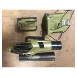 Green Machine 62V Cordless Axial Blower Variable Speed Brushless Motor, 123 MPH Max air speed, 655 CFM, 4 Ah Battery & Rapid Charger  Customer Returns See Pictures