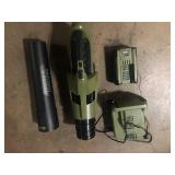 Green Machine 62V Cordless Axial Blower Variable Speed Brushless Motor, 123 MPH Max air speed, 655 CFM, 4 Ah Battery & Rapid Charger  Customer Returns See Pictures