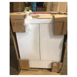 Glacier Bay All-In-One Stainless Steel 24 in Laundry Sink with Faucet and Storage Cabinet in White Customer Returns See Pictures