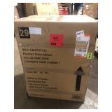 Glacier Bay All-In-One Stainless Steel 24 in Laundry Sink with Faucet and Storage Cabinet in White Customer Returns See Pictures