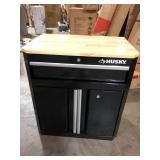 Husky Ready-to-Assemble 24-Gauge Steel 1-Drawer 2-Door Garage Base Cabinet in Black (28 in. W x 33 in. H x 18 in. D)  No keys Customer Returns See Pictures
