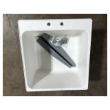 MUSTEE Utilatub 23 in. x 25 in. Polypropylene Floor Mount Laundry Tub    Customer Returns See Pictures