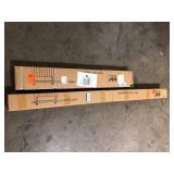 Lot of 6 ft./72 in. Frosted Black Sliding Barn Door Hardware Track Kit for Single with Non-Routed Floor Guide and WINSOON  4 ft. /48 in. Frosted Black Sliding Barn Door Track and Hardware Kit for Doub