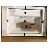 24 in. Ceramic White Single Bowl Console Sink Basin and Legs Combo with Overflow and Gold Leg  Customer Returns See Pictures