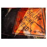 *4* Utility Work Ahead Road Signs