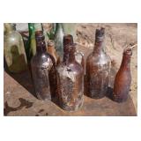 Antique Colored Glass Bottles