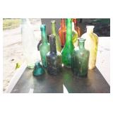 Antique Colored Glass Bottles