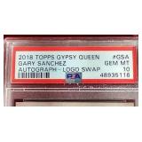 2018 Gypsy Queen Gary Sanchez Autograph Logo Swap Card - PSA 10