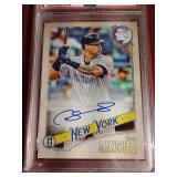 2018 Gypsy Queen Gary Sanchez Autograph Logo Swap Card - PSA 10