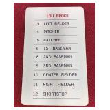 Milton Bradley Lou Brock Card