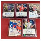 (5) Autographed Baseball Prospect Cards