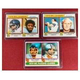 (3) 1978/1978 Football Leaders Cards - Payton/Staubach/Bradshaw Etc.