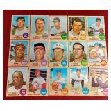 (15) 1968 Topps Baseball Cards