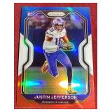 2020 Prizm Red/White/Blue Prizm Justin Jefferson Rookie Card
