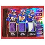 2020 Illusions Lineage Moss/Thielen/Jefferson Triple Patch Card - #d/50 WOW!