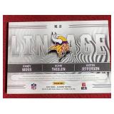 2020 Illusions Lineage Moss/Thielen/Jefferson Triple Patch Card - #d/50 WOW!