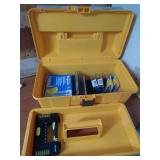 Plastic Tool Box With Hardware, Bits, Tapcon Screws, Etc.