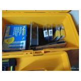 Plastic Tool Box With Hardware, Bits, Tapcon Screws, Etc.