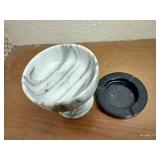 Italian Marble Ash Tray & Pedestal Dish