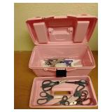 Pink Tool Box With Scissors & Grommet Tool