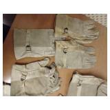 (5) Pairs Mens XL Used Leather Work Gloves