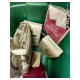 Bin Of New King Size Sheets, Pillow Cases, & Shower Curtains