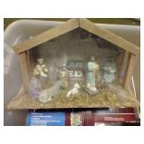 Christmas Decor - Solar Lights (New In Box) & Nut Cracker