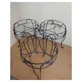 (3) Black Plant Stands