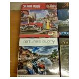 (6) 1,000 Piece Puzzles - One Glows In The Dark