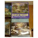 (6) 1,000 Piece Puzzles - One Glows In The Dark