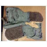 Long Heavy Duty Winter Military Mittens - Wool Lined