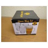(4) Glass Mug Set - New In Box