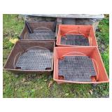 (4) Rectangular Self-Watering Rolling Planters