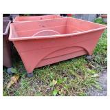 (4) Rectangular Self-Watering Rolling Planters