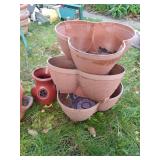 Terra Cotta Planter, Plastic Planter, & 3-Tiered Plastic Planter