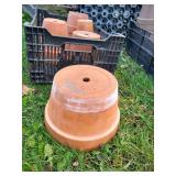 (13) Terra Cotta Misc. Pots & (6) Trays