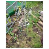 (3) Metal Plant Stands & (1) Metal Yard Decoration