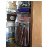 Right Side Shelf Jars Of Misc. Hardware
