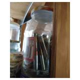Right Side Shelf Jars Of Misc. Hardware