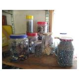 Multiple Jars Of Misc. Hardware