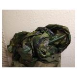 Military Backpack With Frame, Full Of Ponchos