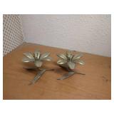 (2) Decorative Brass Flowers With Removable Petals