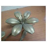 (2) Decorative Brass Flowers With Removable Petals