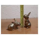 (4) Brass Rabbit Figurines