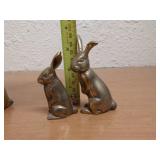 (4) Brass Rabbit Figurines
